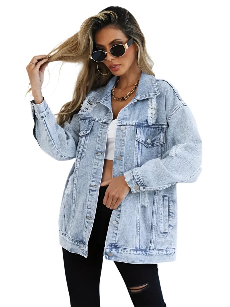 Delphine | Dam Överdimensionerad Jeansjacka - Bild 2