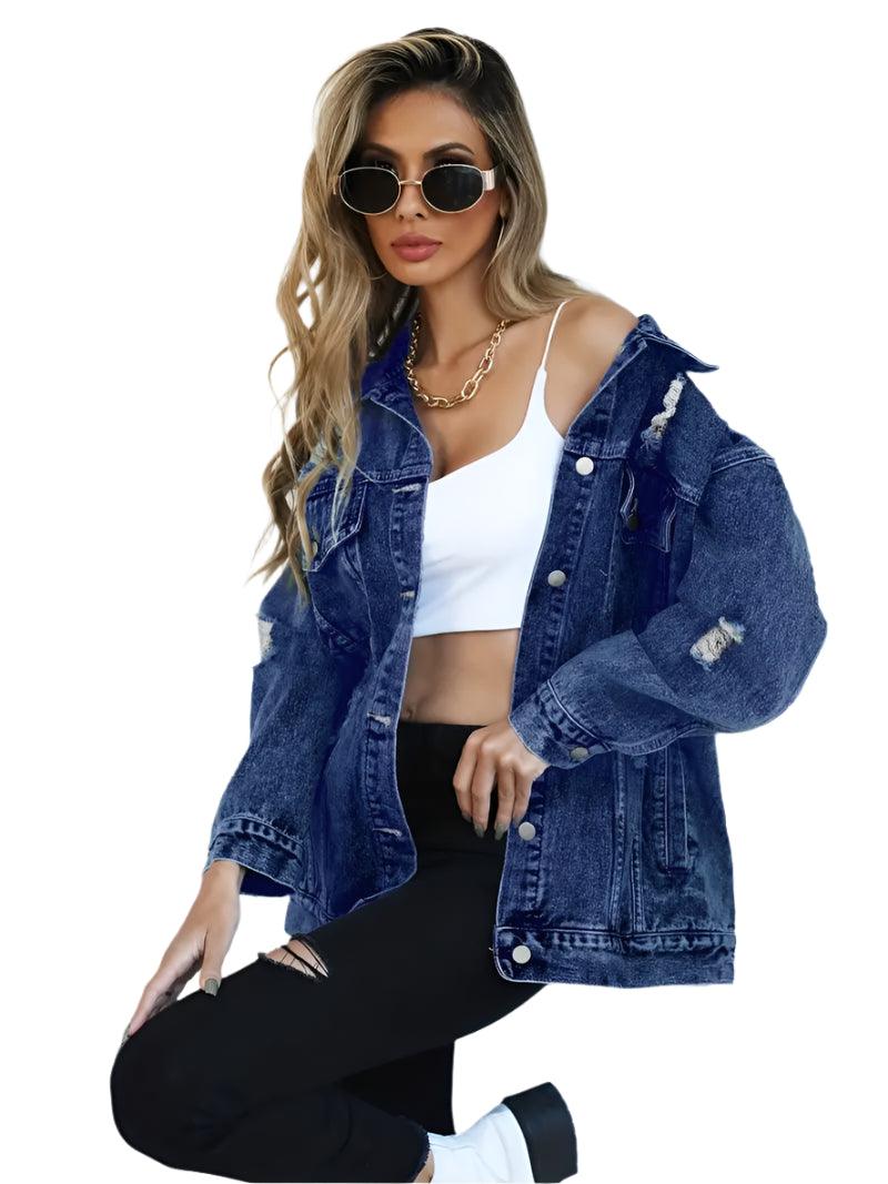 Delphine | Dam Överdimensionerad Jeansjacka - Bild 3