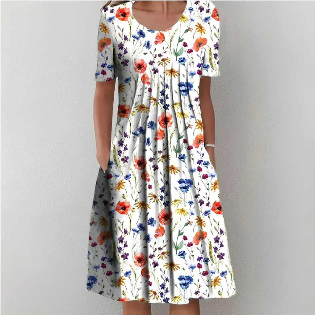 Dam Blommig Volang Sommarklänning | Vintagestil