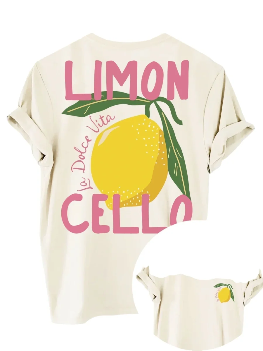 Dam Citrontryck Blus | Lättvikt Sommarstil Skjorta - Bild 4