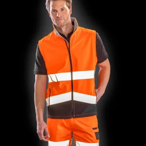 Softshell väst för säkerhet som kan skrivas ut
