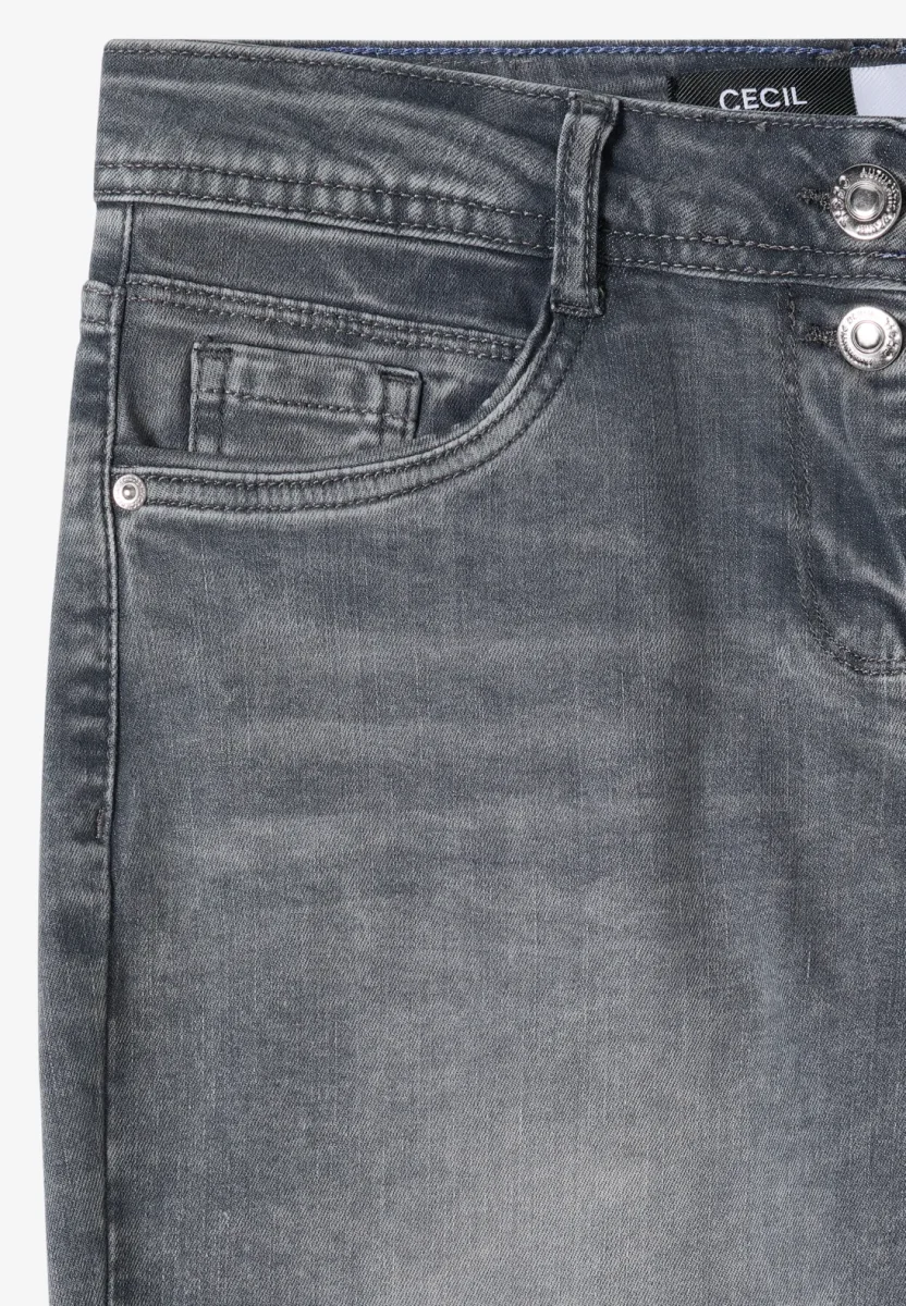 Cecil - Neele grå vida jeans med hög midja - Bild 8