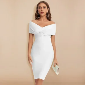 Dam Bar Axel Bandageklänning | V-Ringning Bodycon