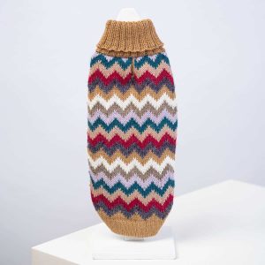 Alqo Wasi Camel Chevron Knit Alpaca Tröja