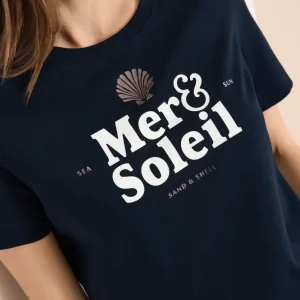 Cecil - Mörkblå t-shirt i 100% bomull