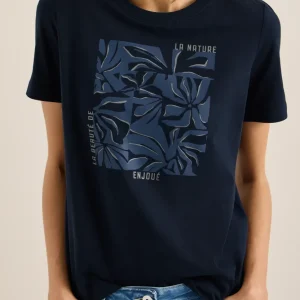 Cecil - Mörkblå t-shirt i 100% bomull
