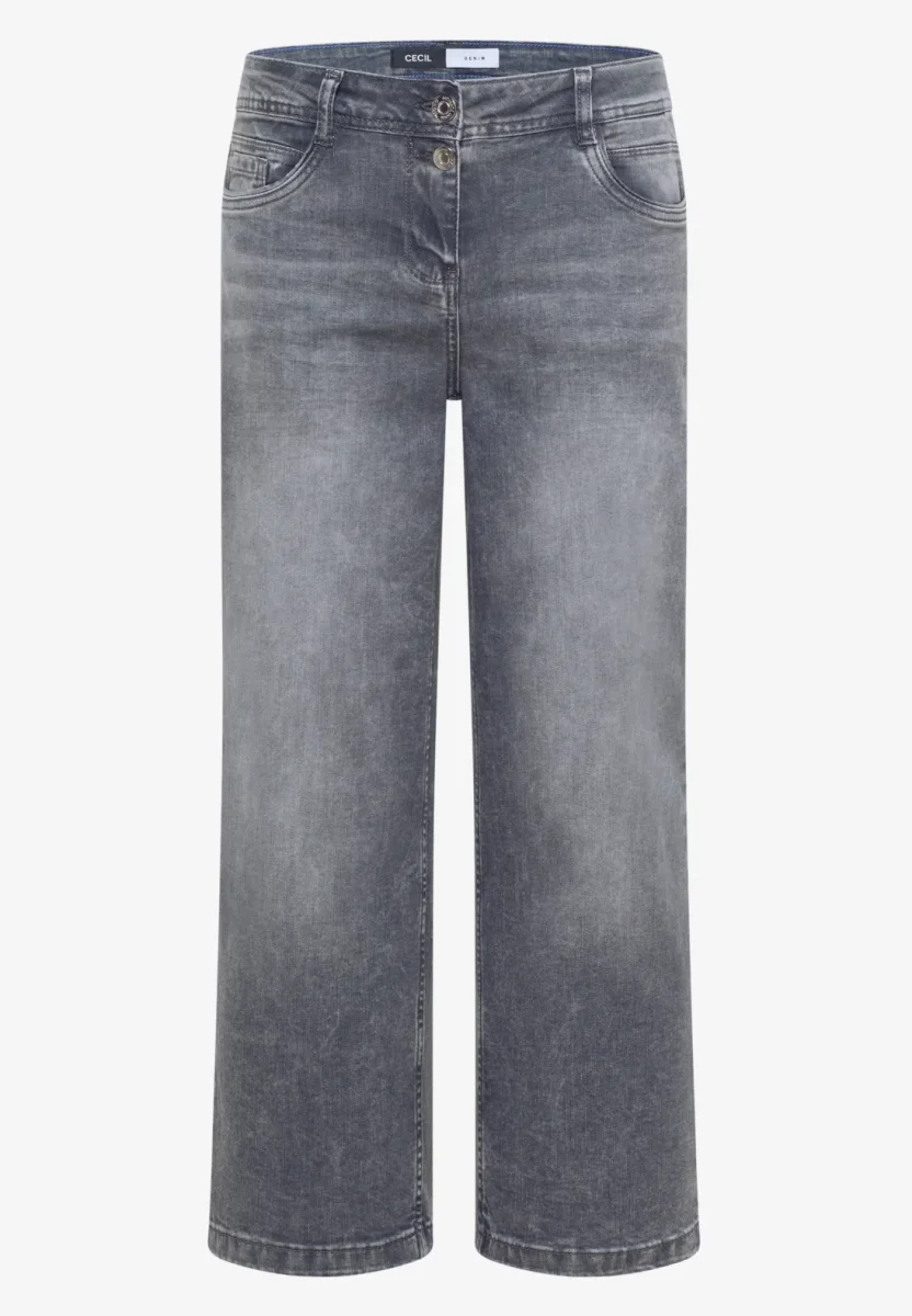 Cecil - Neele grå vida jeans med hög midja - Bild 7