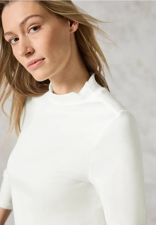 Cecil - Off white långärmad topp med hög hals - Bild 6