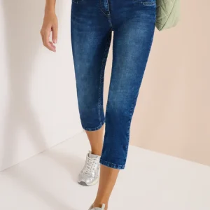 Cecil - Scarlett mellanblå 3/4 jeans