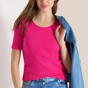 Cecil - Rosa t-shirt eko bomull