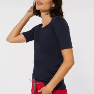 Cecil - Mörkblå t-shirt eko bomull
