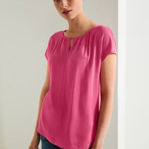 Street One - Rosa mat-mix blus Ecovero™