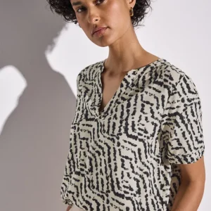 Street One - Beige kortärmad blus