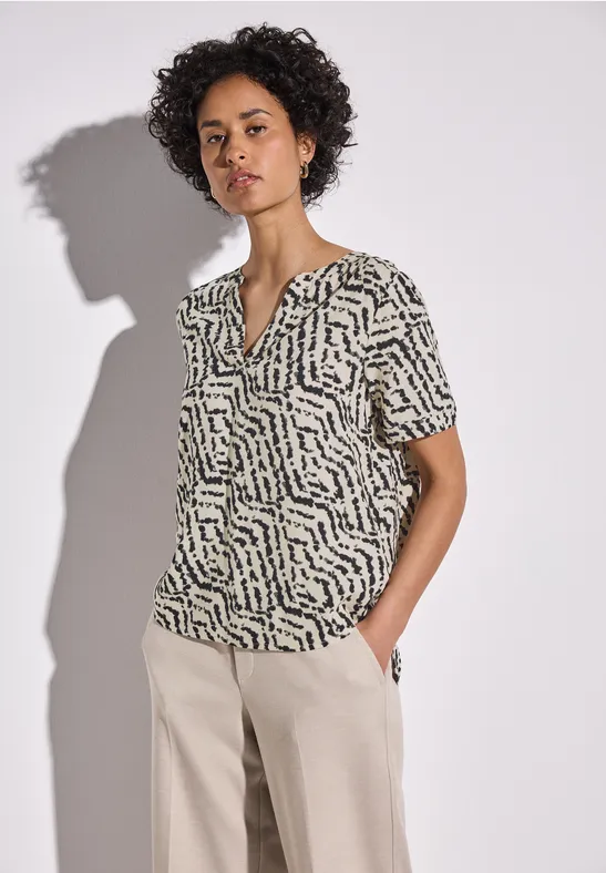 Street One - Beige kortärmad blus - Bild 5
