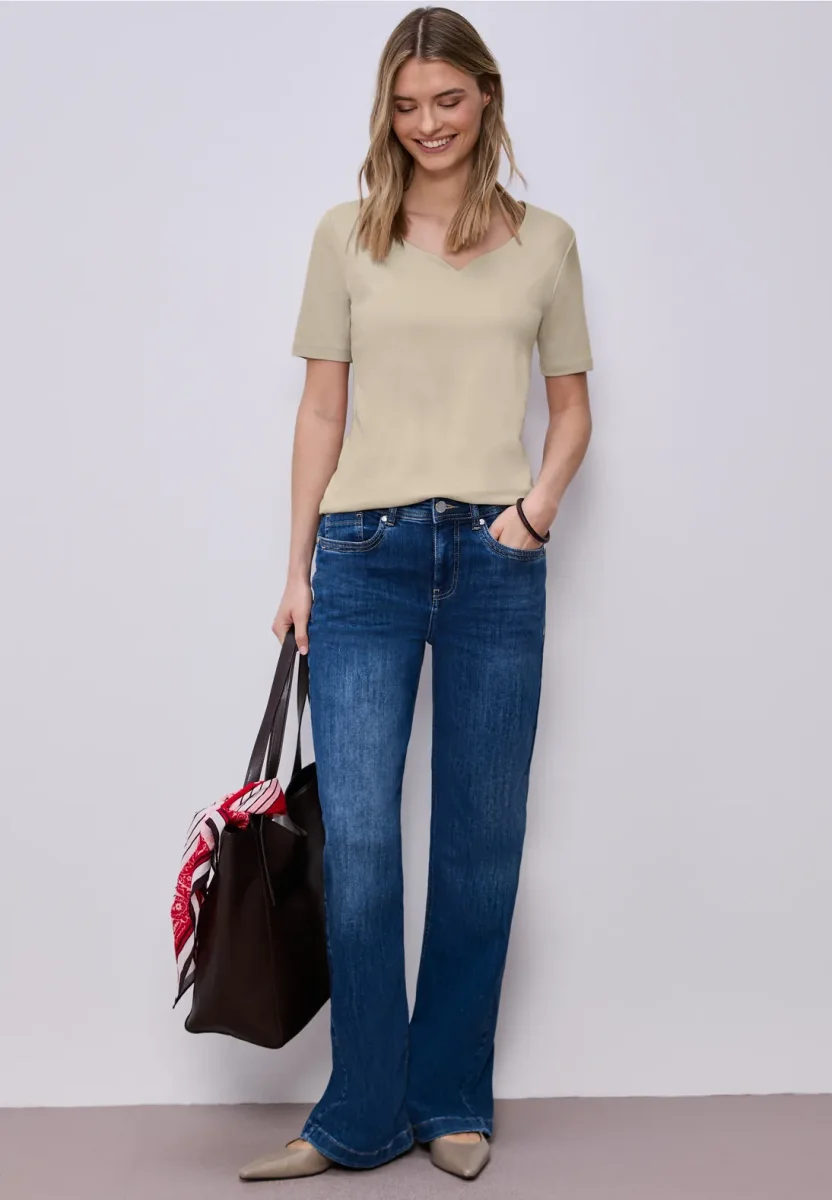 Street One - Beige hjärtringad t-shirt - Bild 5