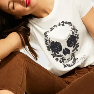Street One - Off white t-shirt med tryck