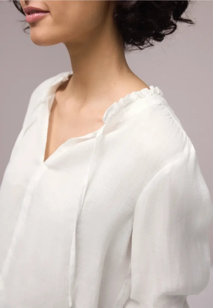 Street One - Vit blus i linne